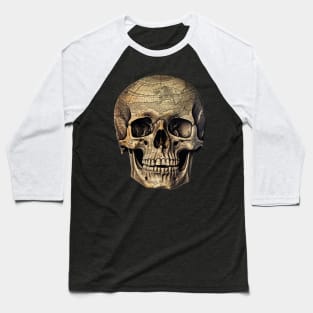 Skull with map Baseball T-Shirt